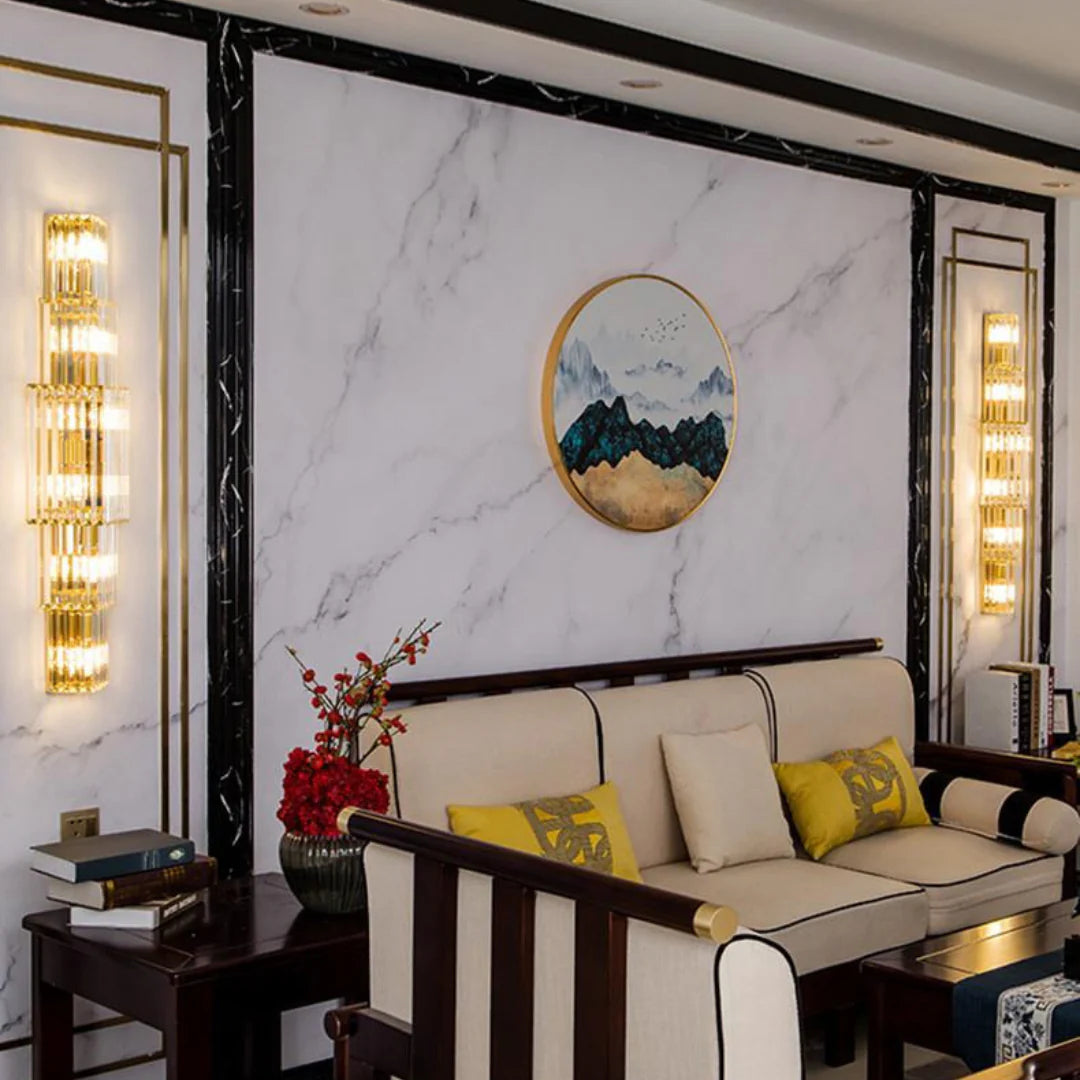 Light Luxury Crystal Layered Wall Lamp - Nuvé