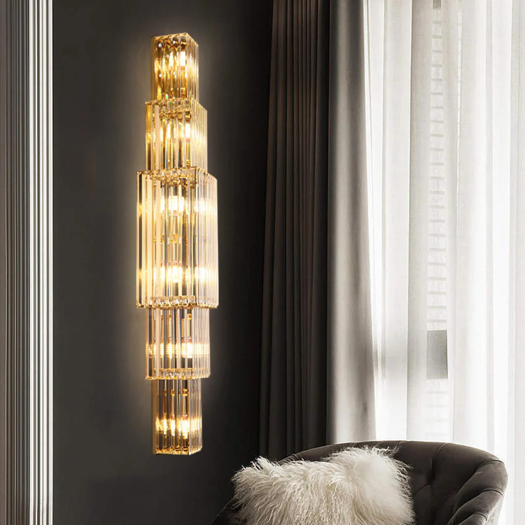 Light Luxury Crystal Layered Wall Lamp - Nuvé