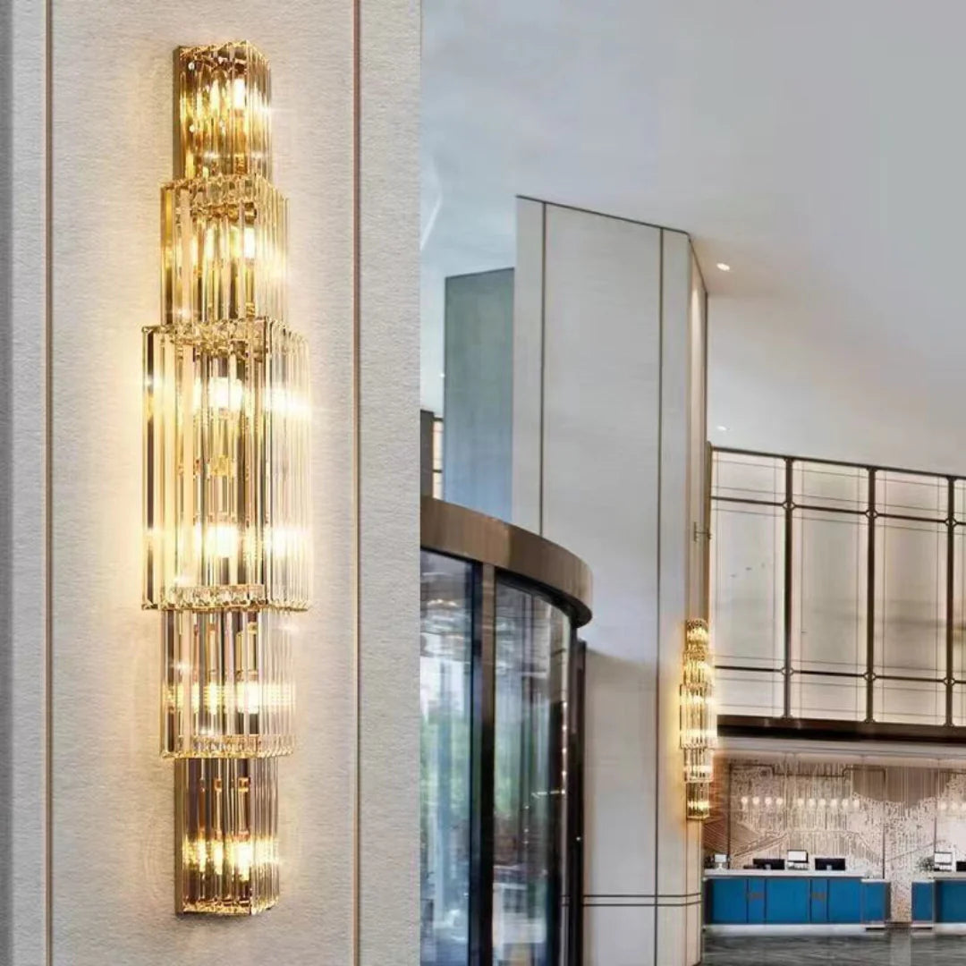 Light Luxury Crystal Layered Wall Lamp - Nuvé