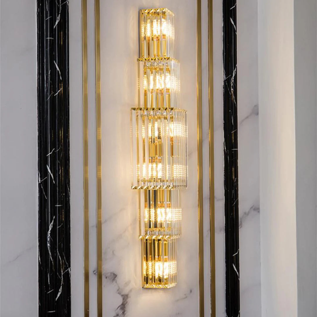 Light Luxury Crystal Layered Wall Lamp - Nuvé