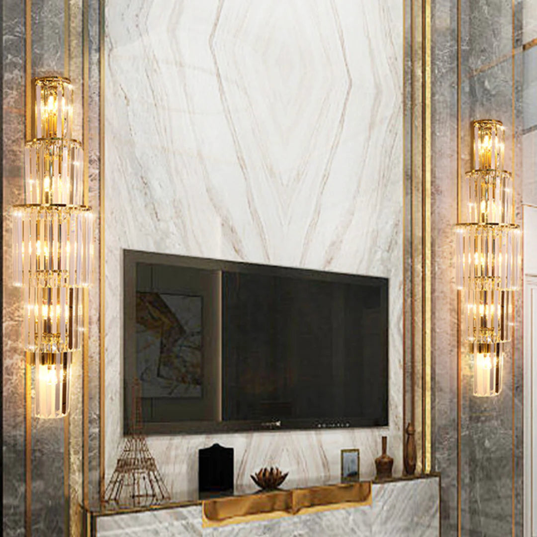 Light Luxury Crystal Layered Wall Lamp - Nuvé