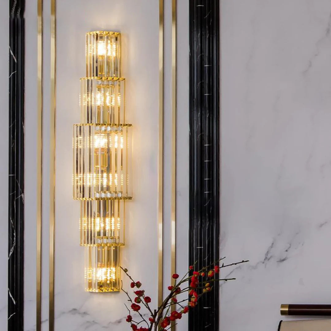 Light Luxury Crystal Layered Wall Lamp - Nuvé