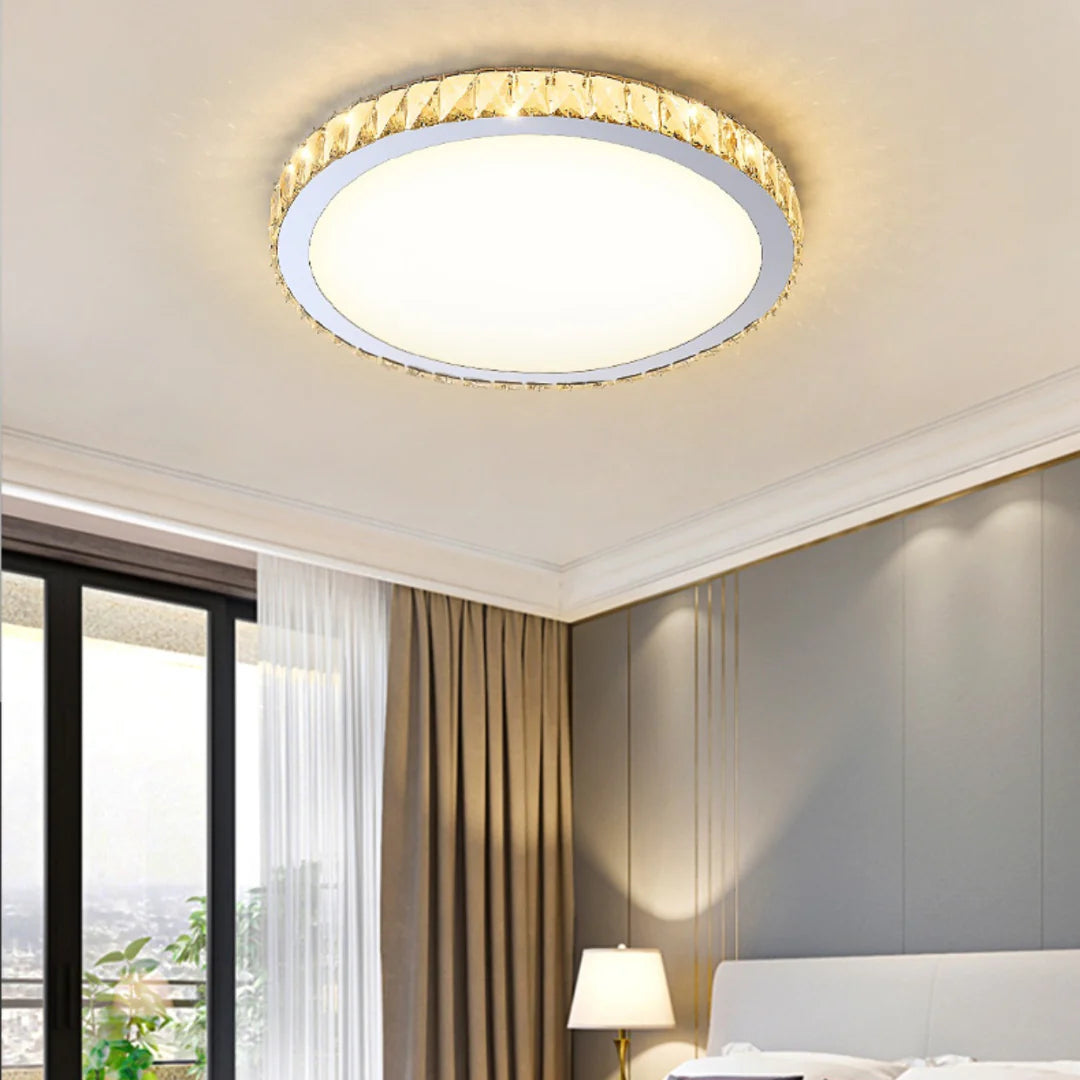 Light Luxury Round Crystal Ceiling Lamp - Nuvé