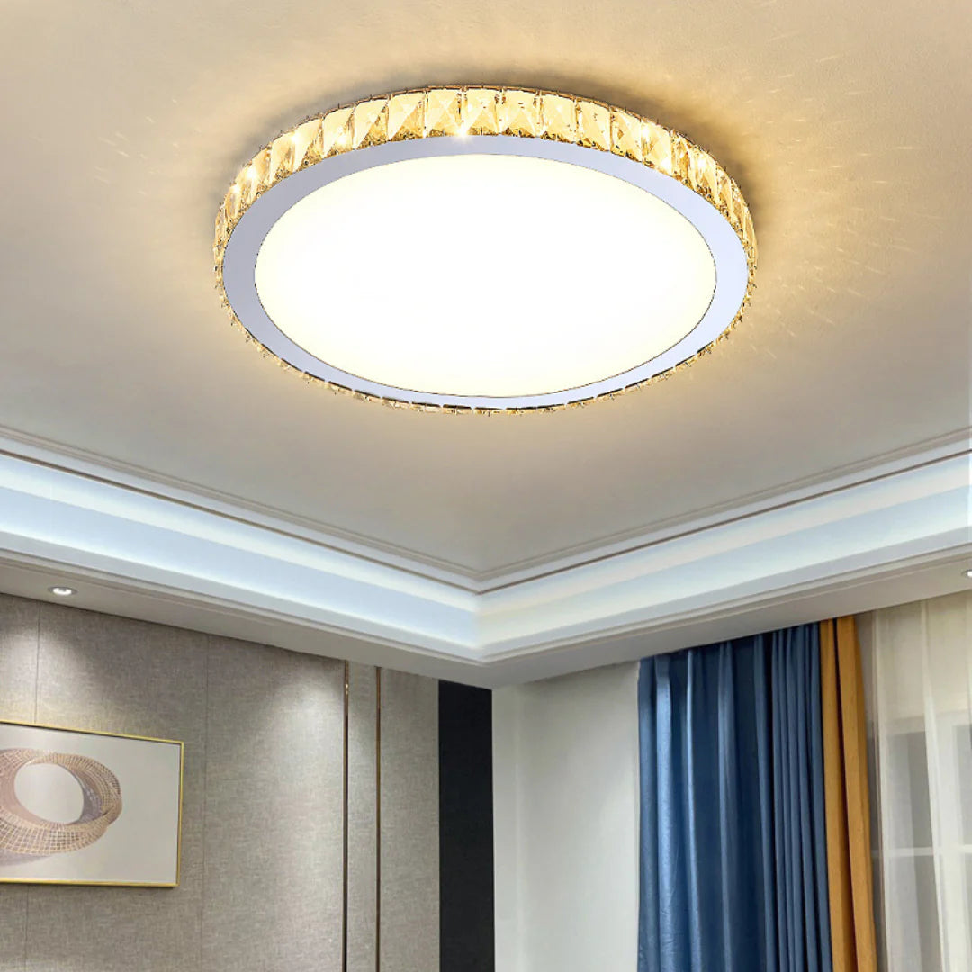 Light Luxury Round Crystal Ceiling Lamp - Nuvé