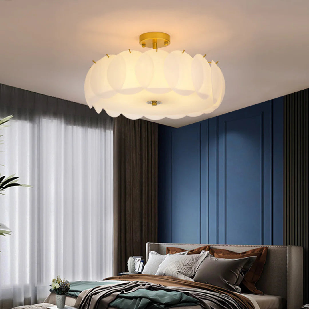 Light Luxury Round Glass Ceiling Lamp - Nuvé