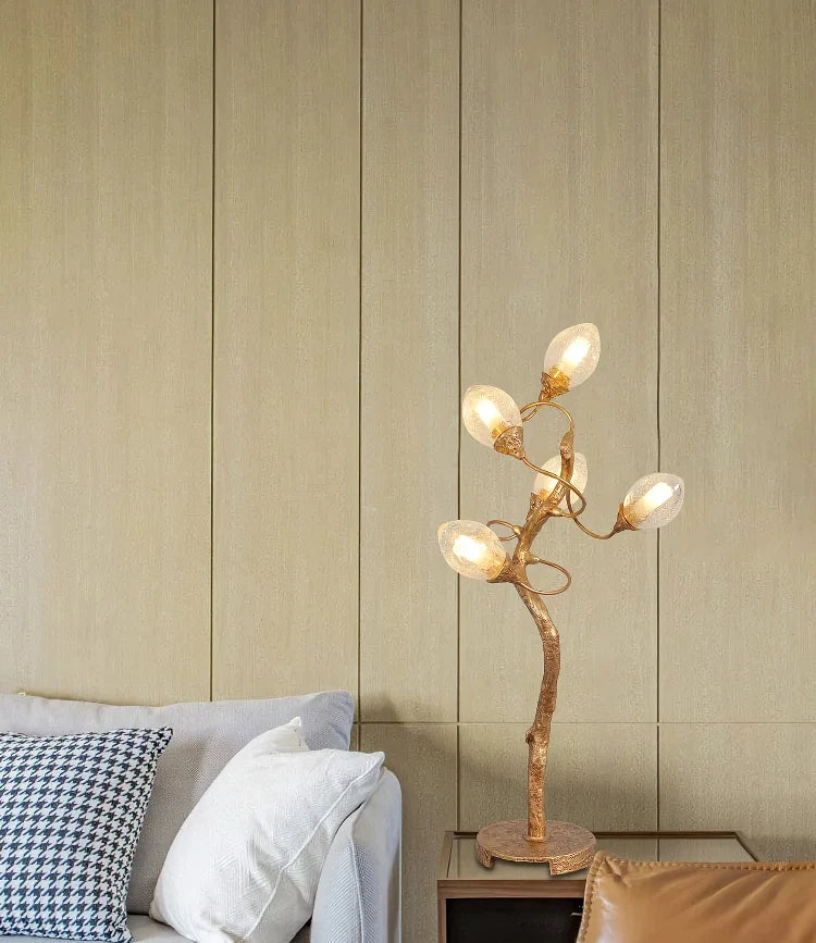 Lotus Brass Table Lamp - Nuvé