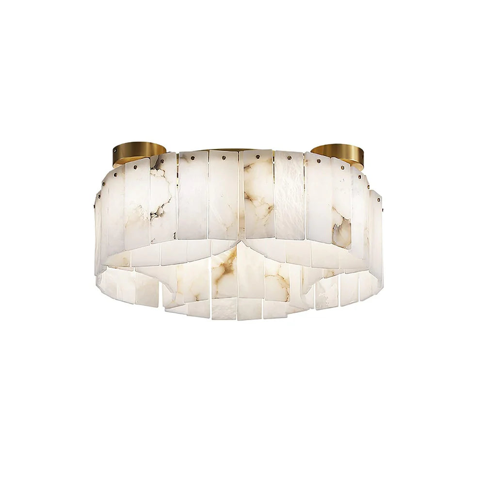 Luxe White Alabaster Ceiling Lamp - Nuvé