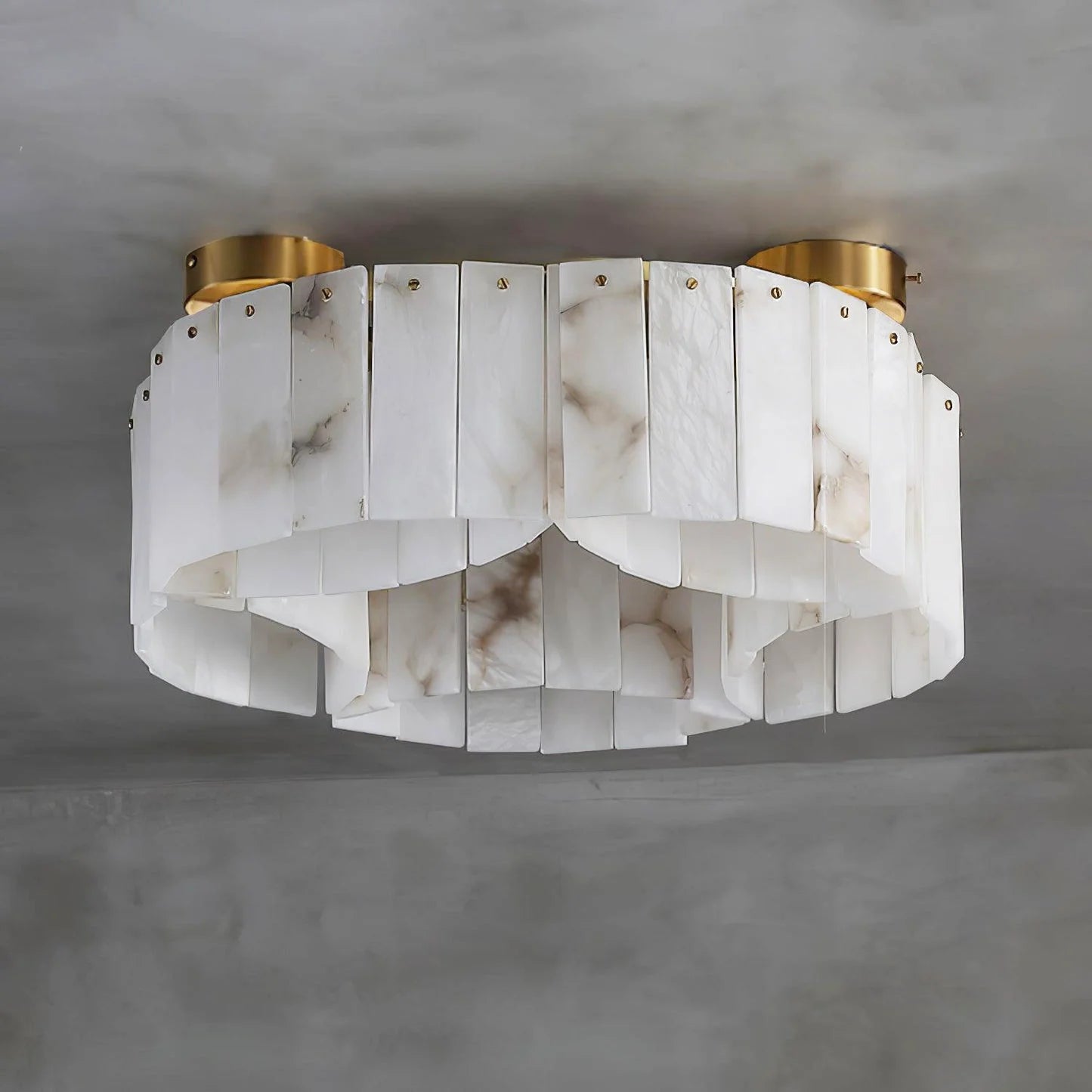 Luxe White Alabaster Ceiling Lamp - Nuvé