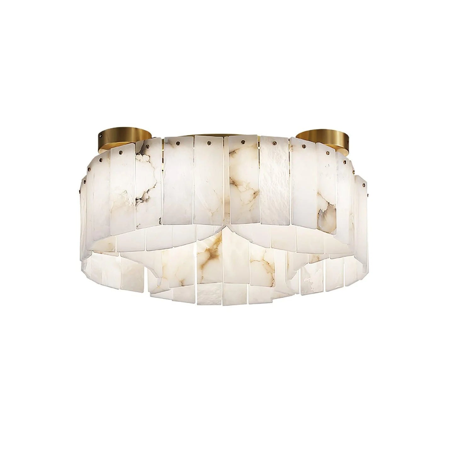 Luxe White Alabaster Ceiling Lamp - Nuvé