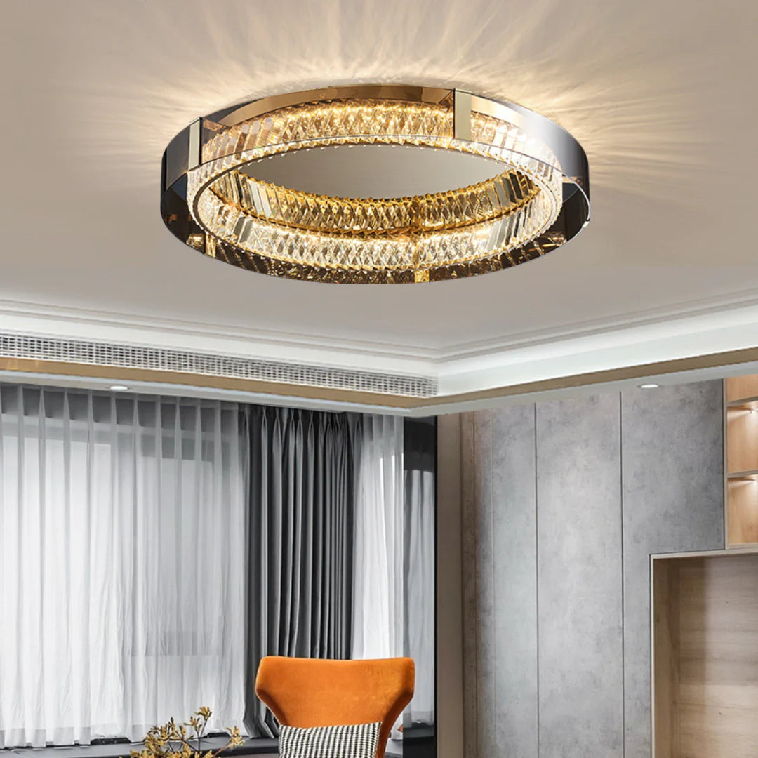 Plafonnier Glass Crystal Ceiling Light - Nuvé