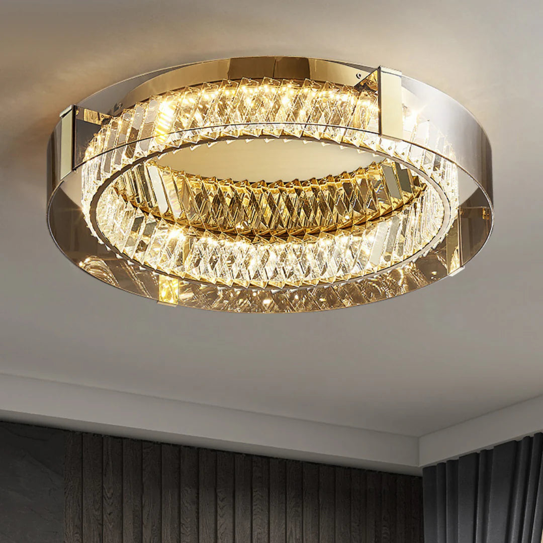 Plafonnier Glass Crystal Ceiling Light - Nuvé