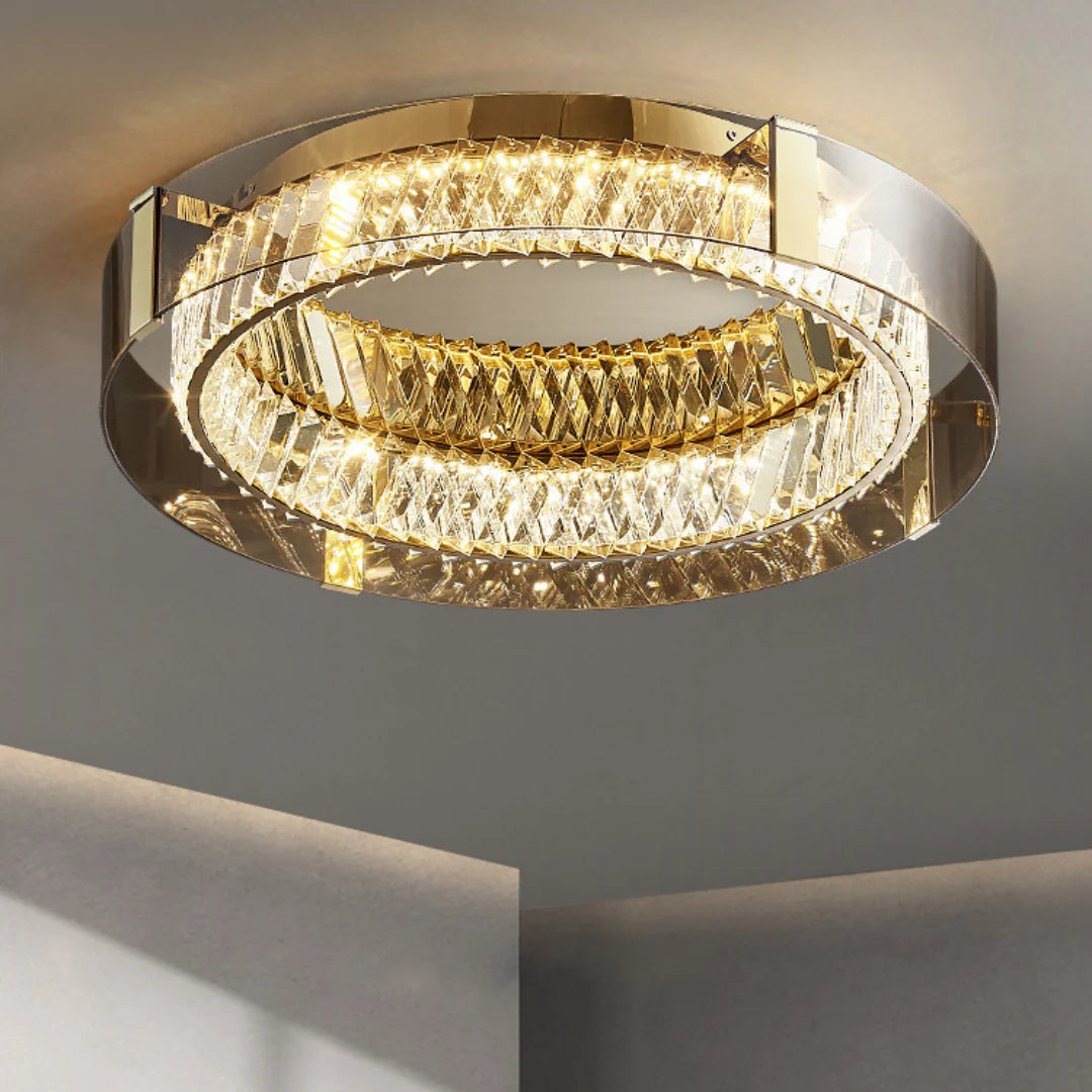 Plafonnier Glass Crystal Ceiling Light - Nuvé