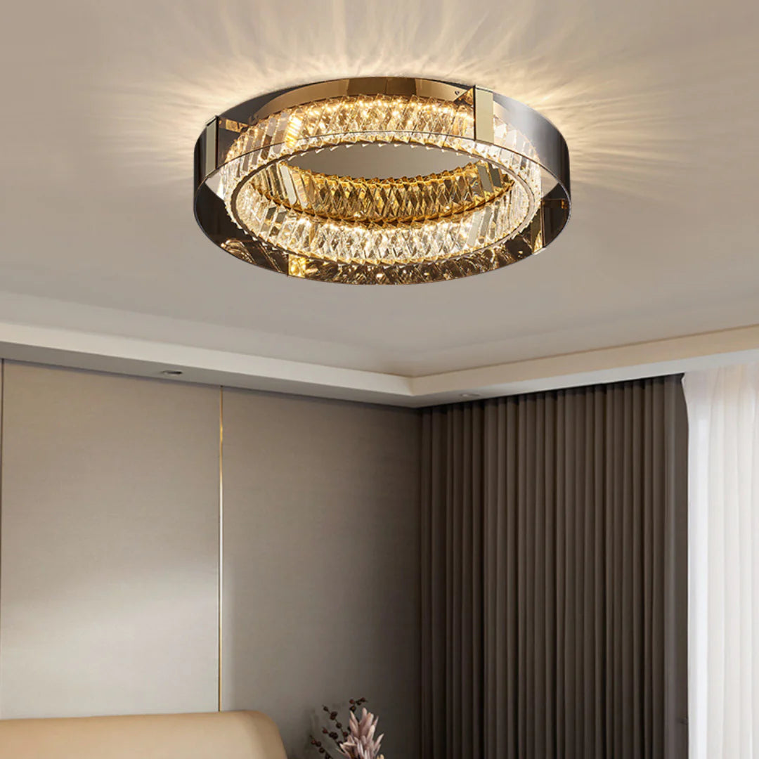 Plafonnier Glass Crystal Ceiling Light - Nuvé