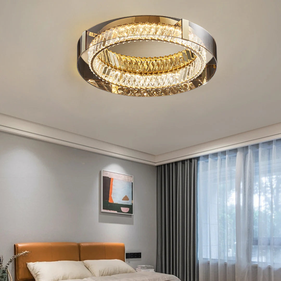 Plafonnier Glass Crystal Ceiling Light - Nuvé