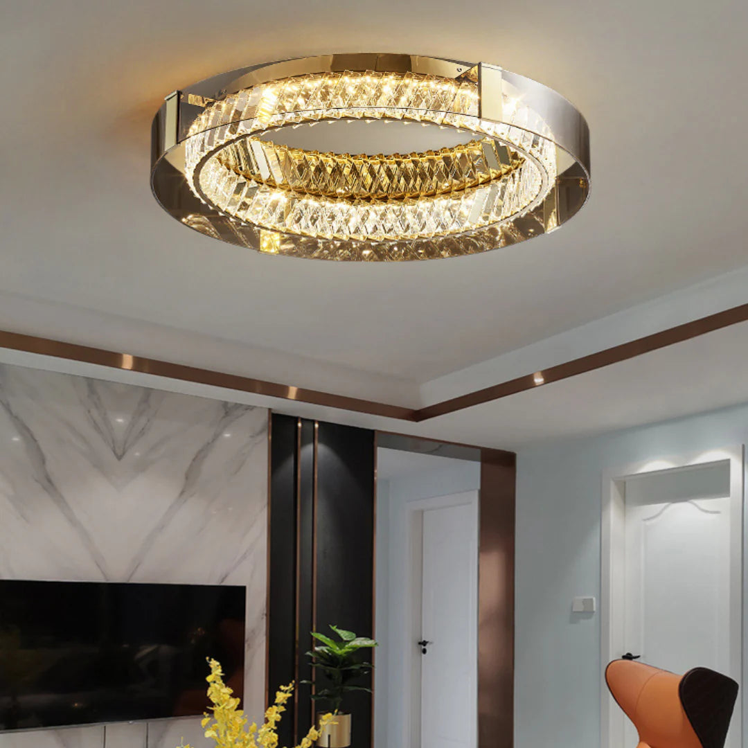 Plafonnier Glass Crystal Ceiling Light - Nuvé