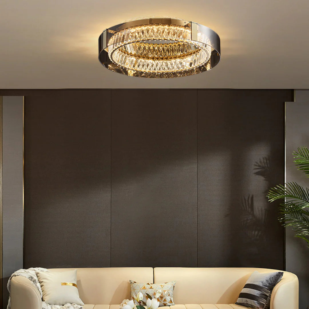 Plafonnier Glass Crystal Ceiling Light - Nuvé