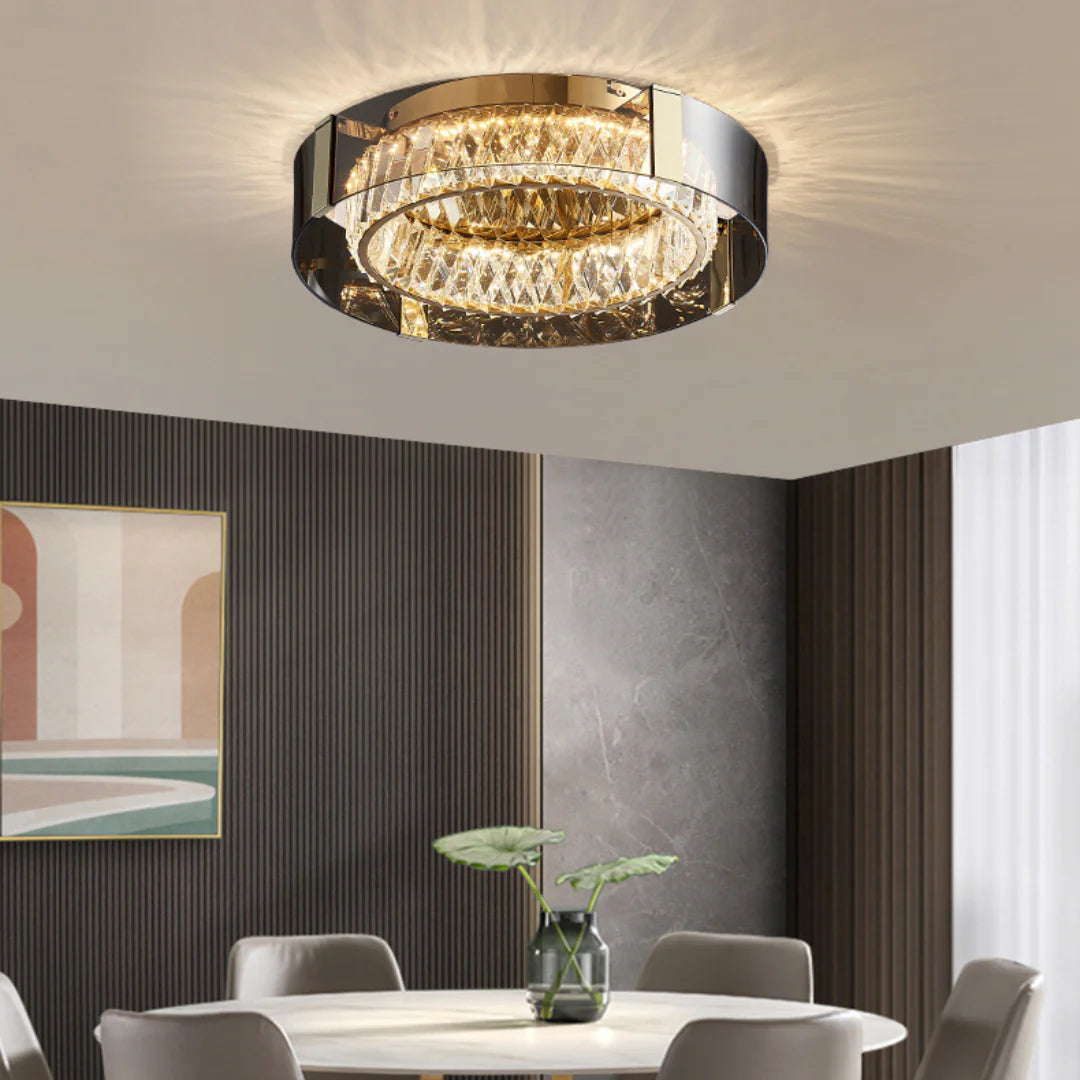 Plafonnier Glass Crystal Ceiling Light - Nuvé