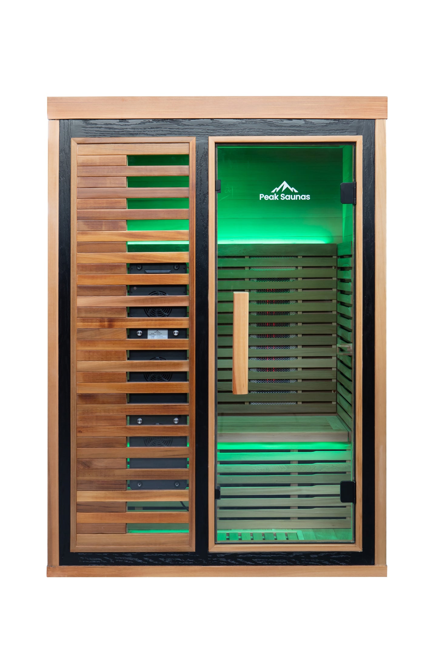Peak Saunas Fuji 2-Person Full Spectrum Infrared Sauna with XL Medical-Grade Red Light Therapy & Smart WiFi App Control - Nuvé