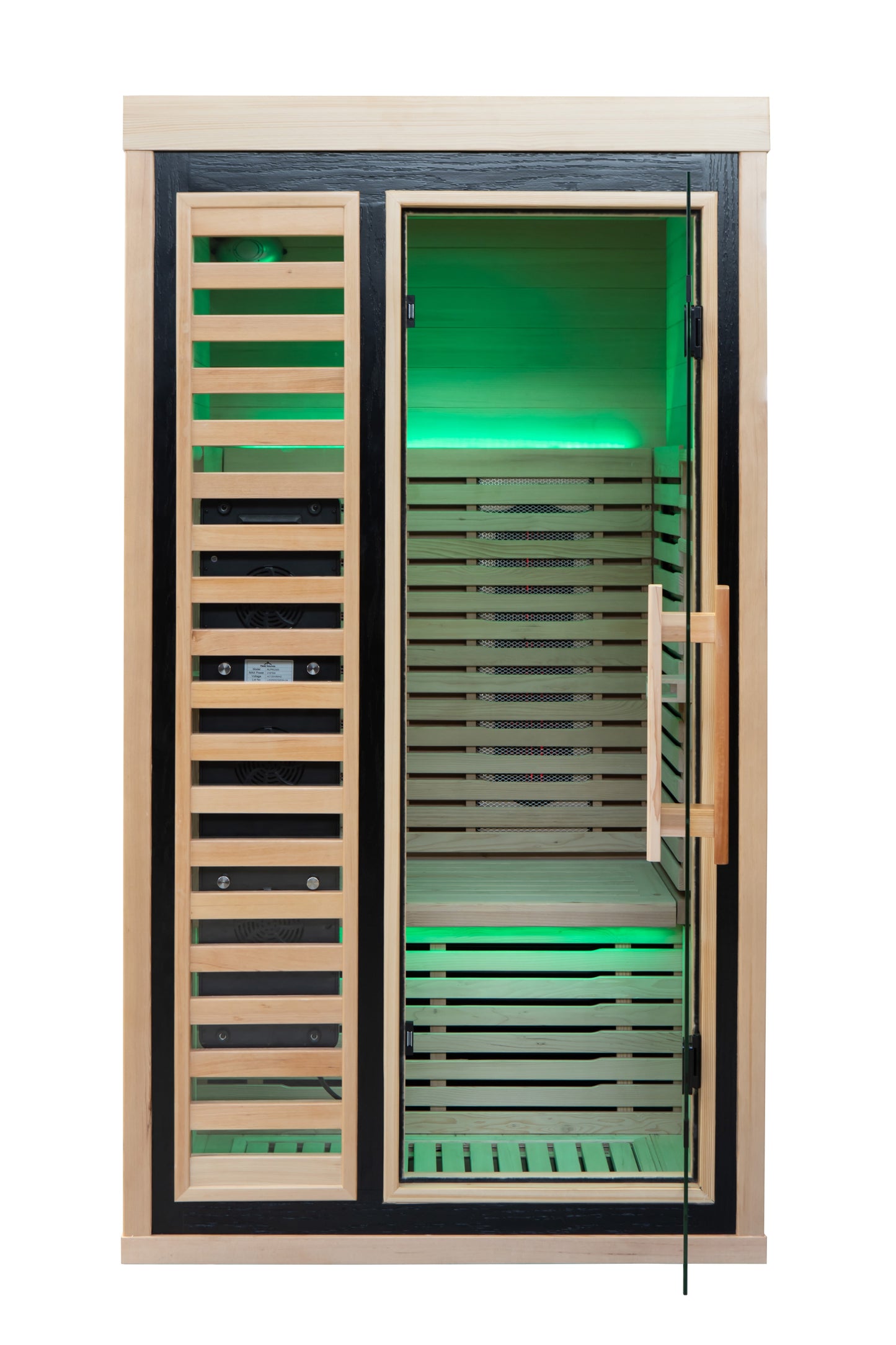 Peak Saunas Shasta 1-Person Full Spectrum Infrared Sauna with XL Medical-Grade Red Light Therapy & Smart WiFi App Control - Nuvé