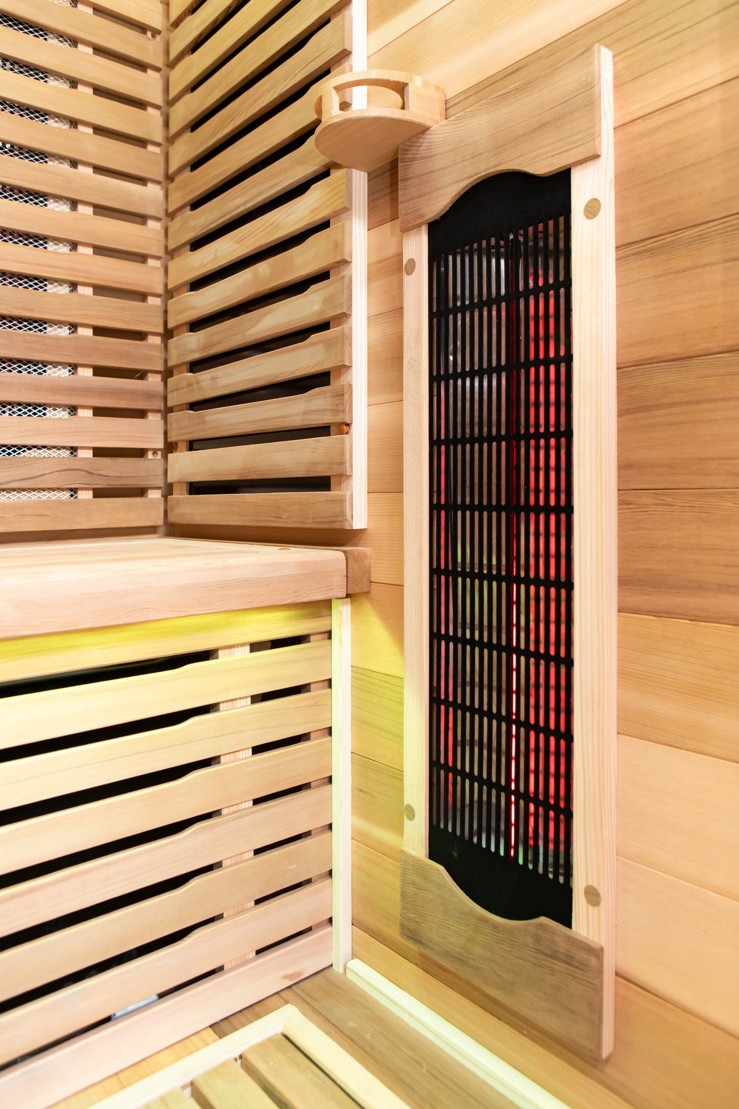 Peak Saunas Rainier 1-Person Full Spectrum Infrared Sauna with XL Medical-Grade Red Light Therapy & Smart WiFi App Control - Nuvé