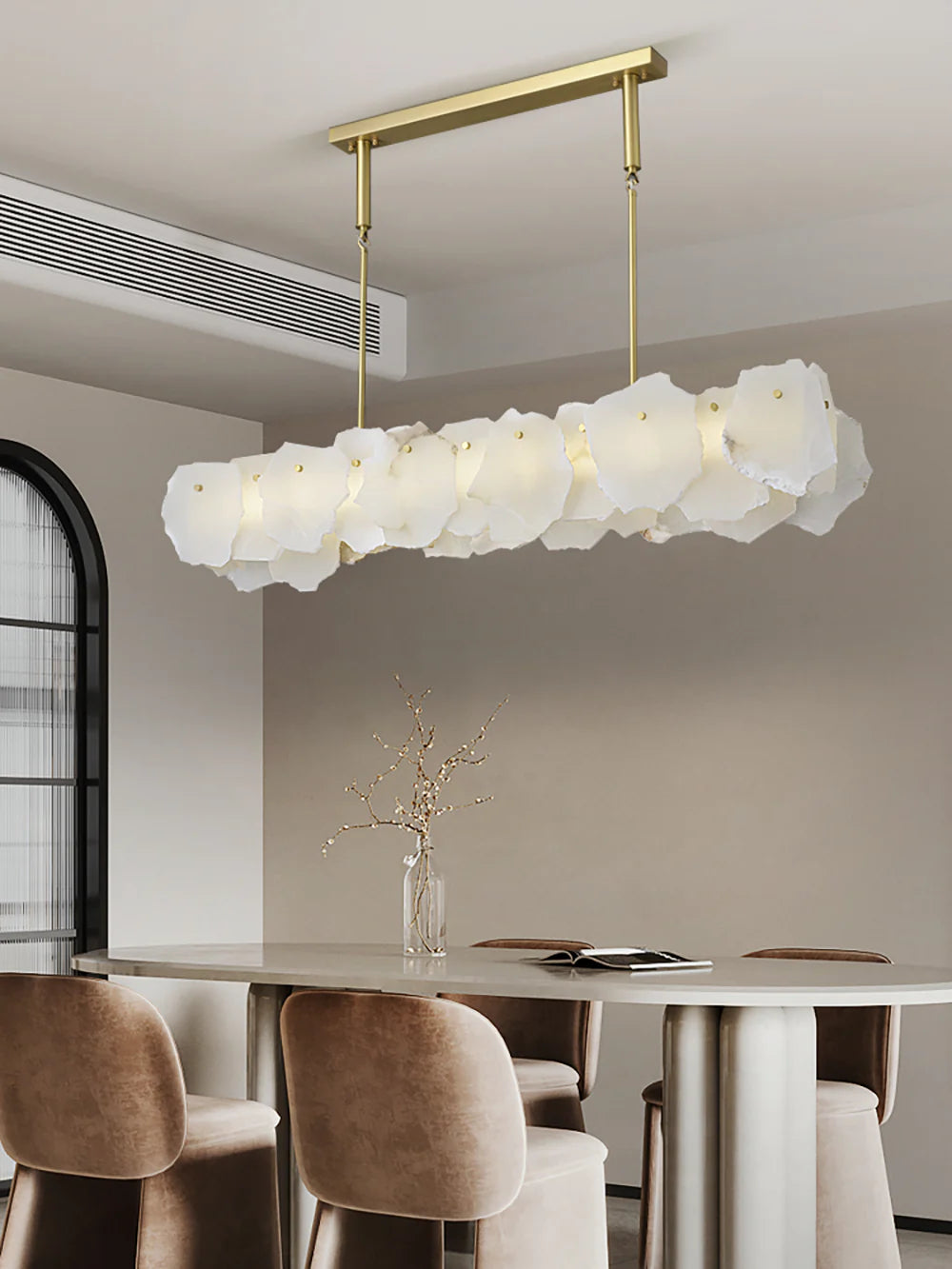 Linear Magari Alabaster Chandelier - Nuvé