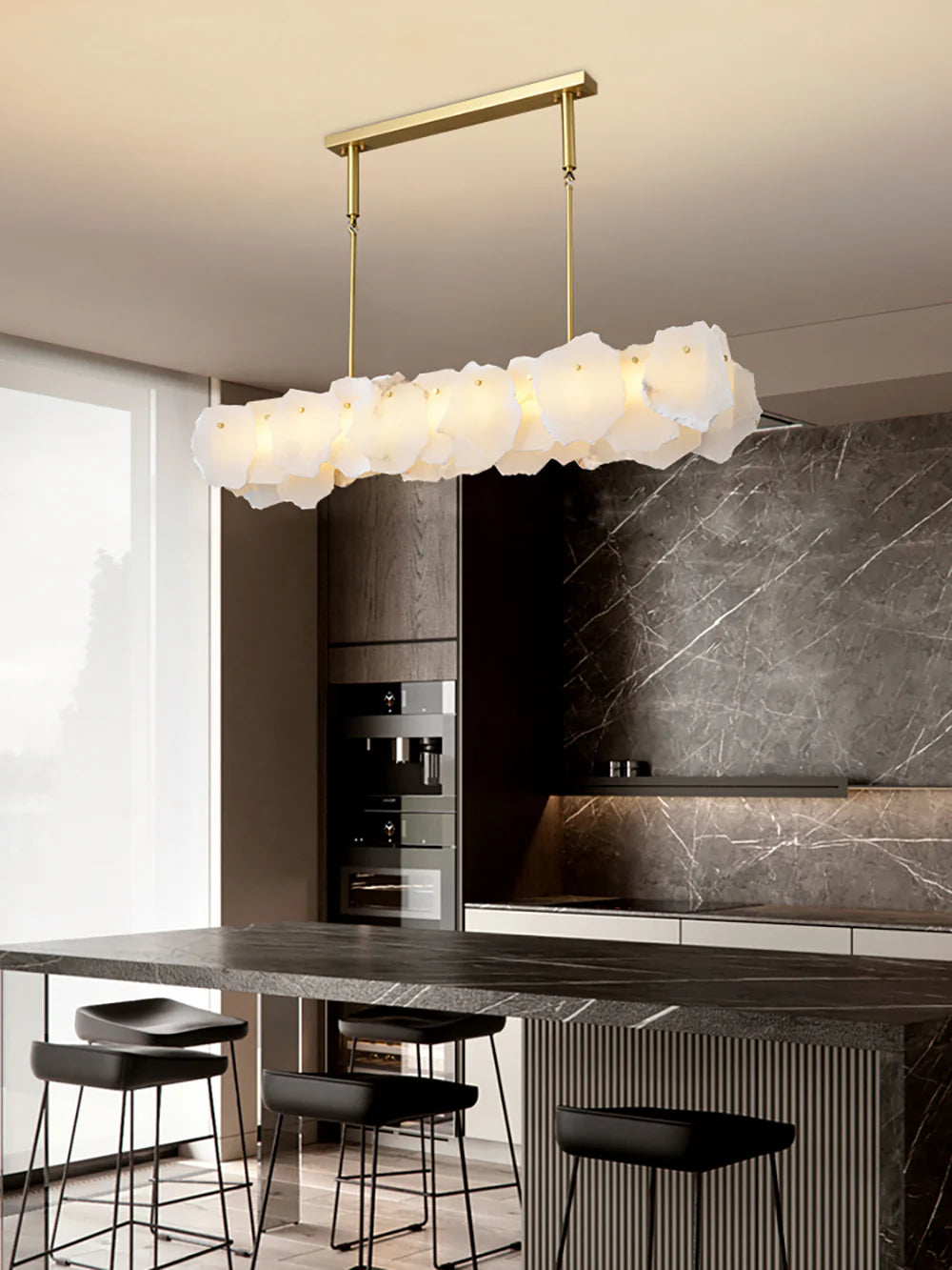 Linear Magari Alabaster Chandelier - Nuvé