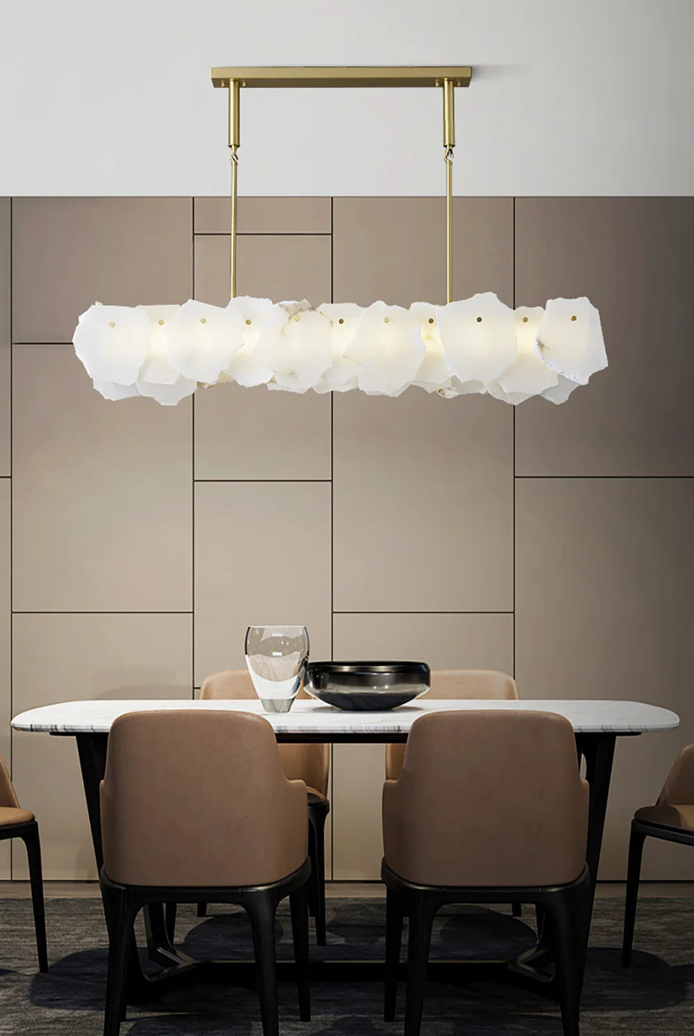 Linear Magari Alabaster Chandelier - Nuvé
