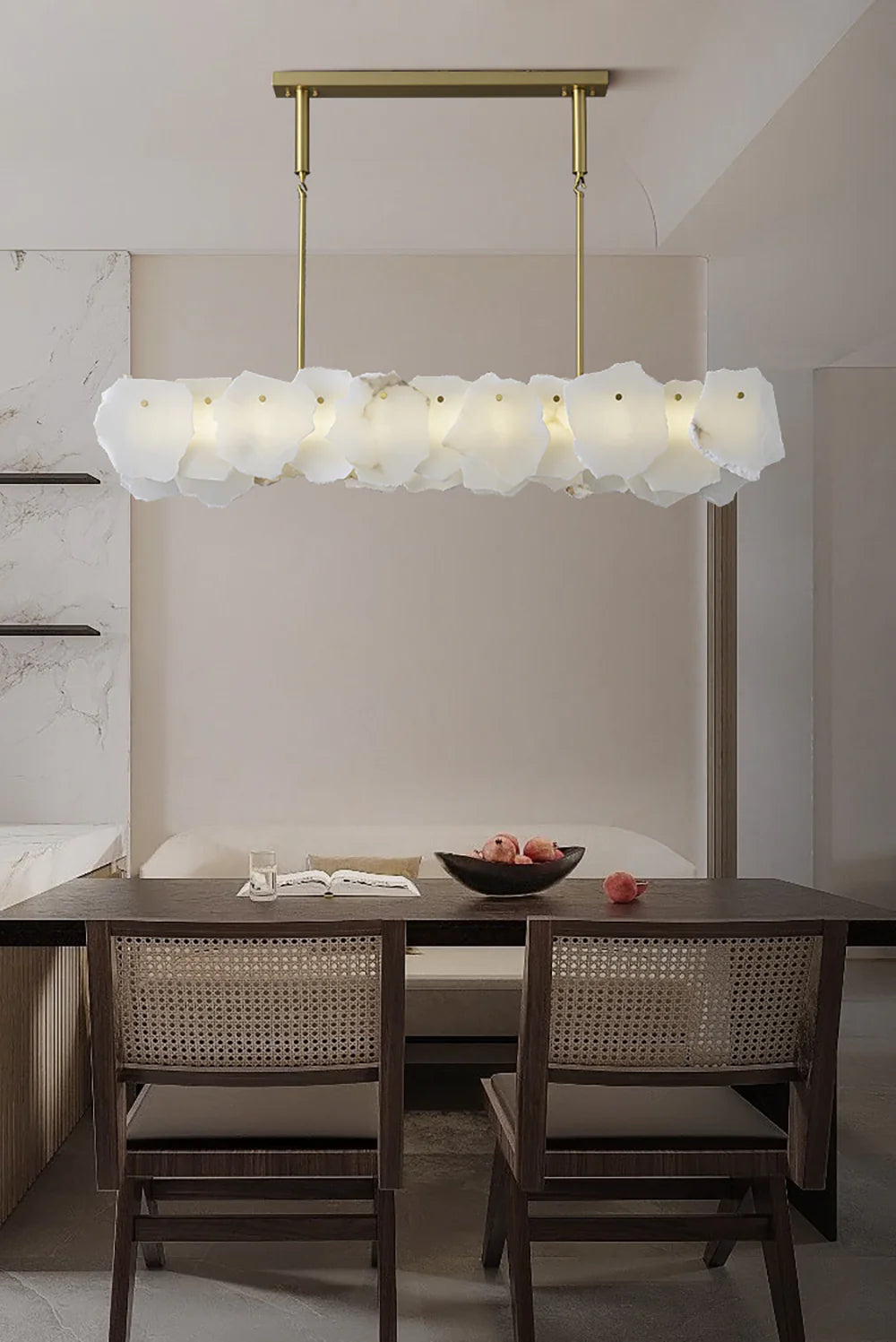 Linear Magari Alabaster Chandelier - Nuvé