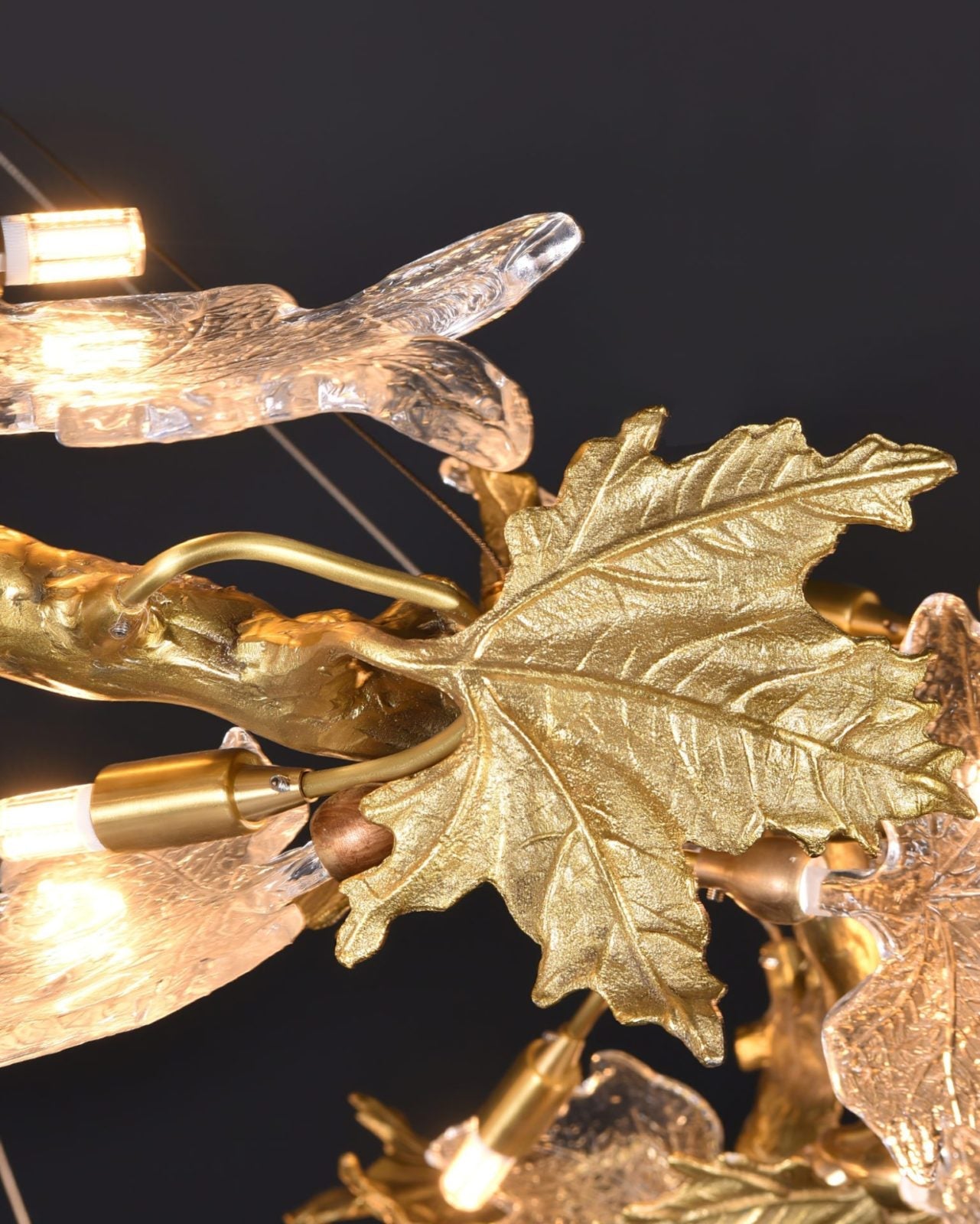 Maple Leaf Brass Chandelier - Nuvé