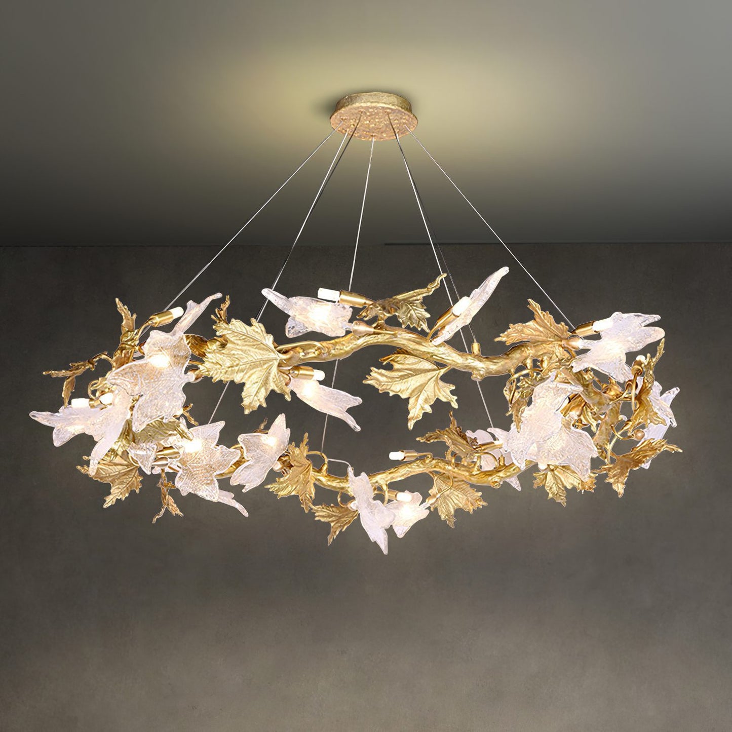 Maple Leaf Brass Chandelier - Nuvé