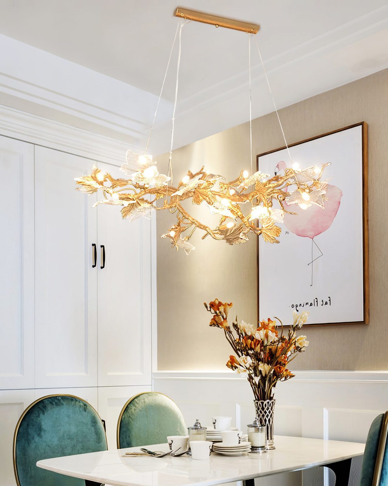 Maple Leaf Brass Chandelier - Nuvé