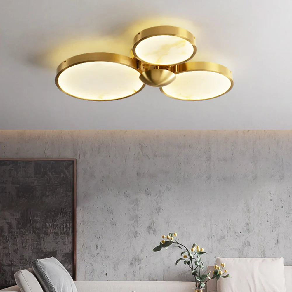 Alabaster 3 Heads Disc Ceiling Light - Nuvé