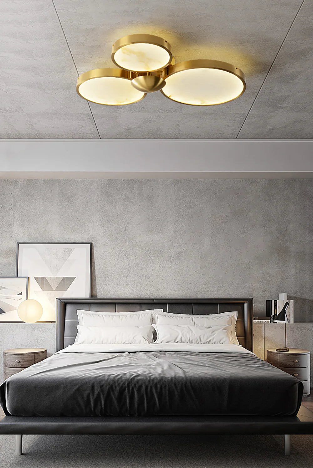 Alabaster 3 Heads Disc Ceiling Light - Nuvé