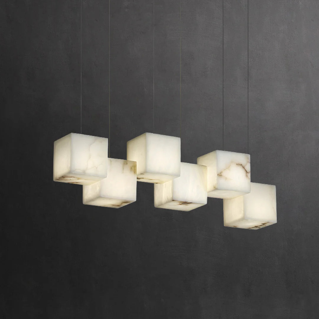 Simple Alabaster Box chandelier - Nuvé