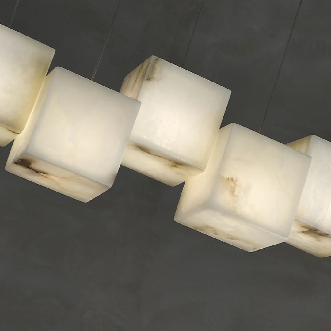 Simple Alabaster Box chandelier - Nuvé