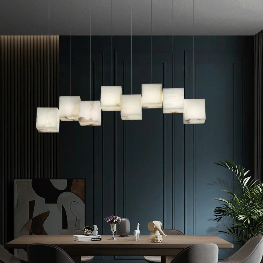 Simple Alabaster Box chandelier - Nuvé