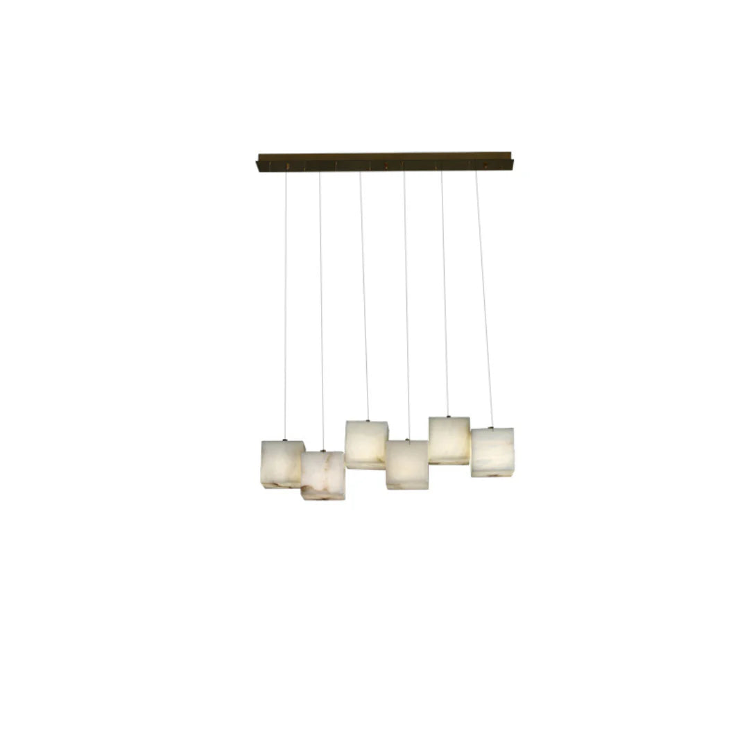 Simple Alabaster Box chandelier - Nuvé