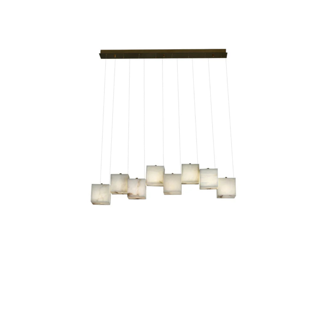 Simple Alabaster Box chandelier - Nuvé