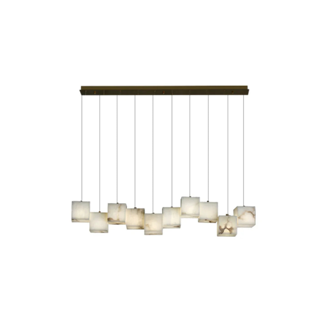 Simple Alabaster Box chandelier - Nuvé