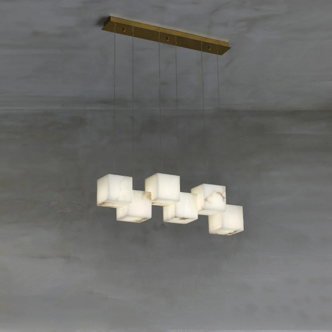 Simple Alabaster Box chandelier - Nuvé
