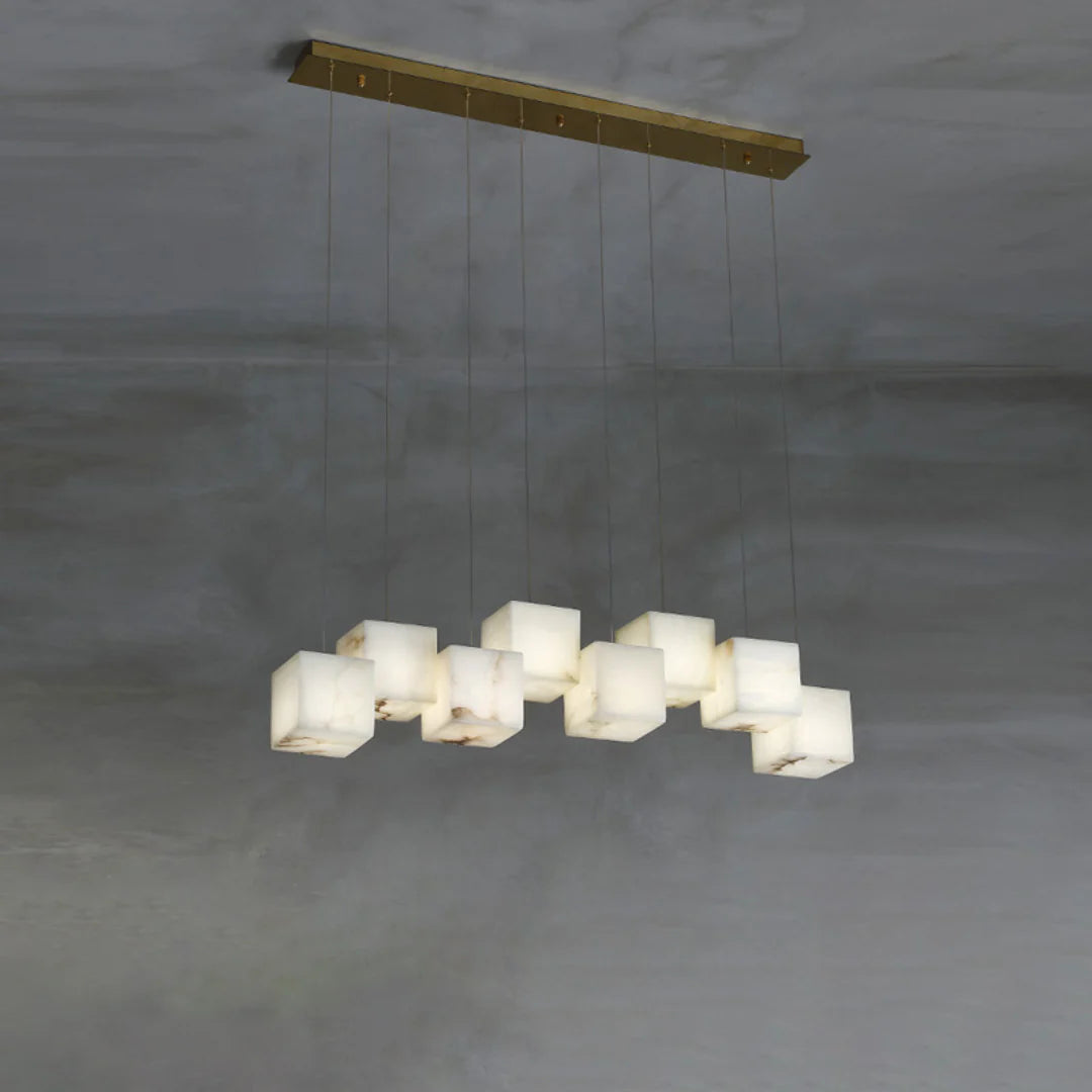 Simple Alabaster Box chandelier - Nuvé