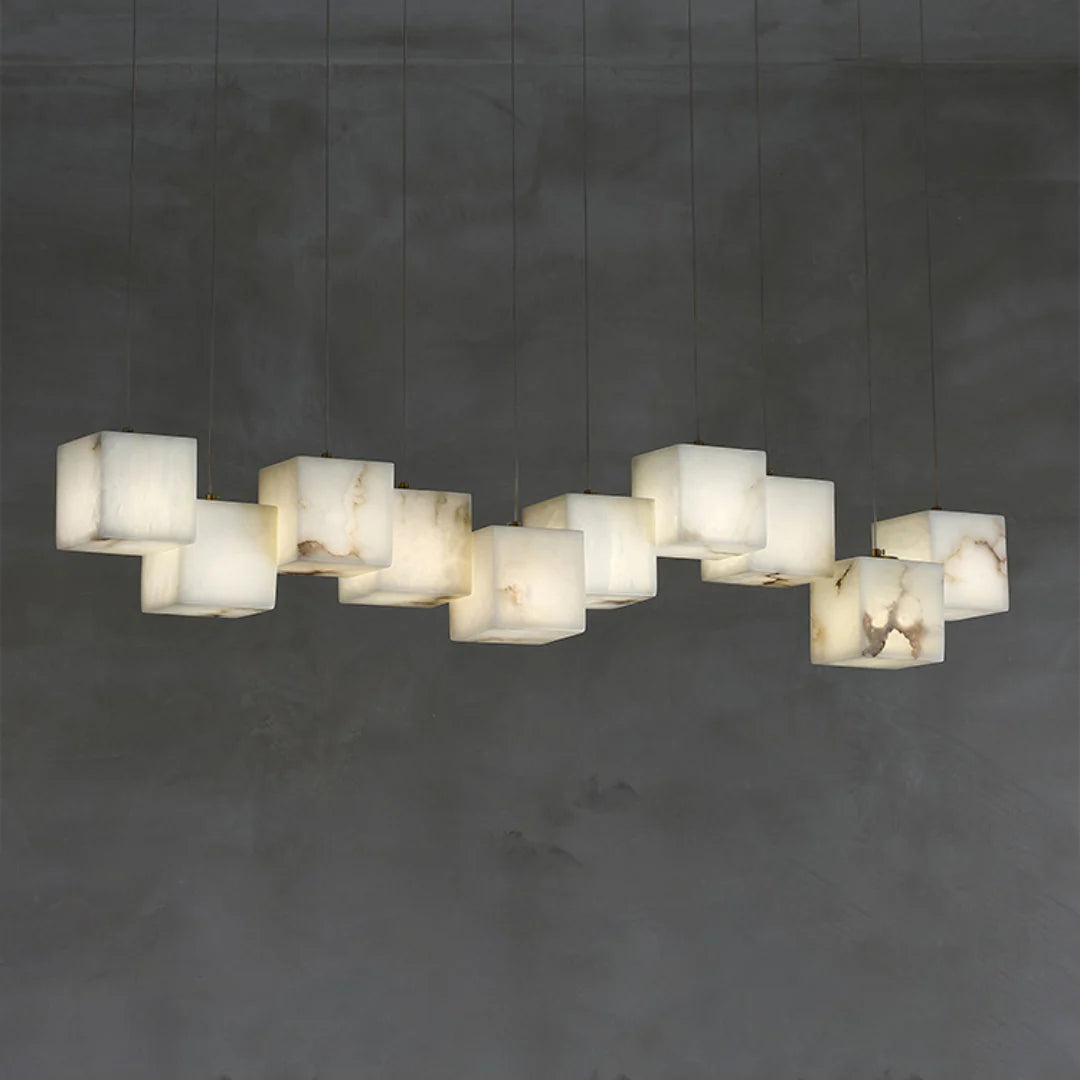 Simple Alabaster Box chandelier - Nuvé