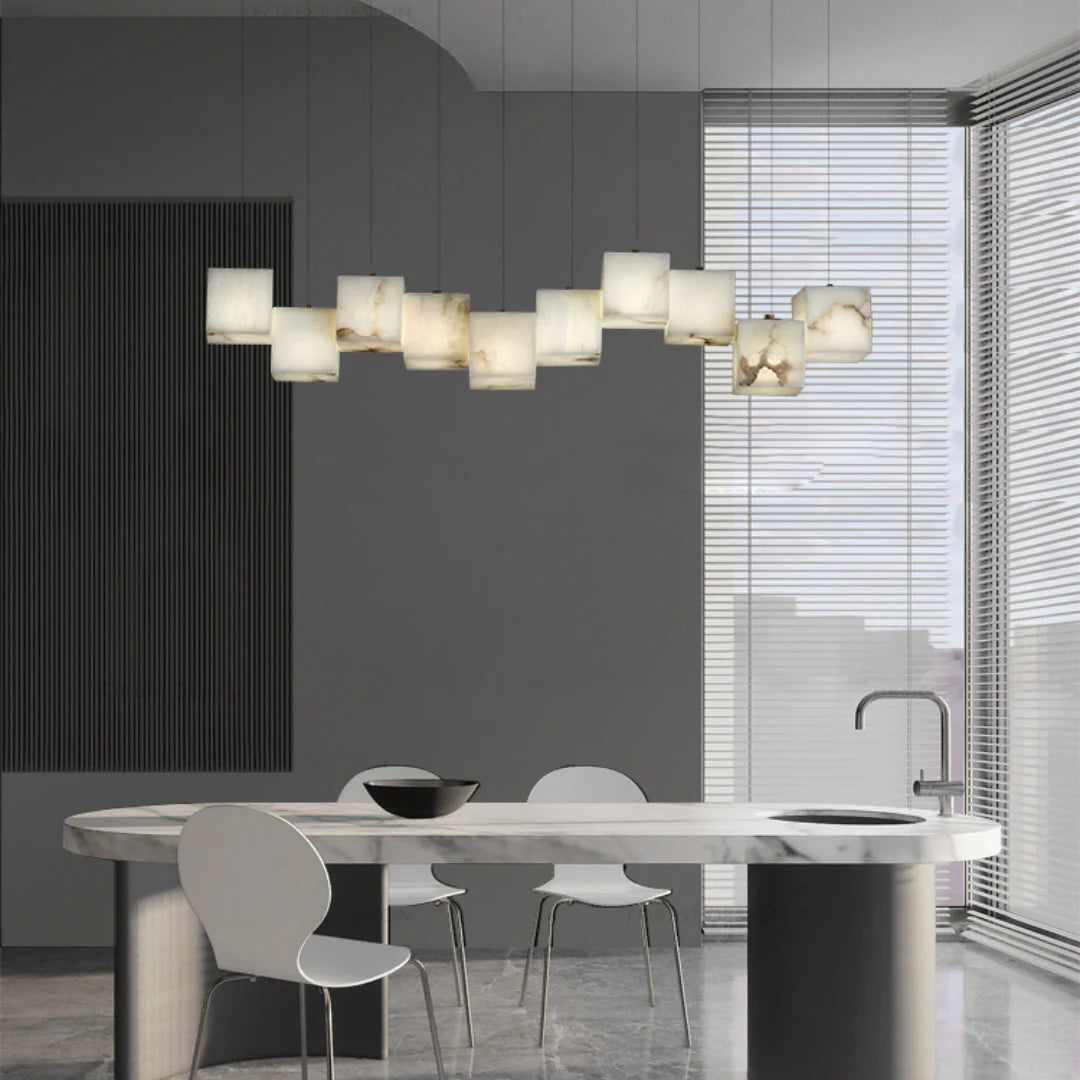Simple Alabaster Box chandelier - Nuvé