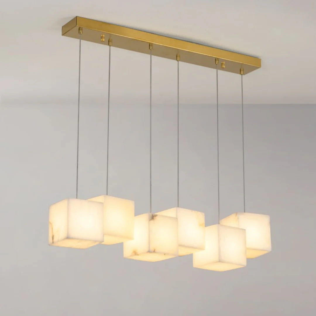 Simple Alabaster Box chandelier - Nuvé
