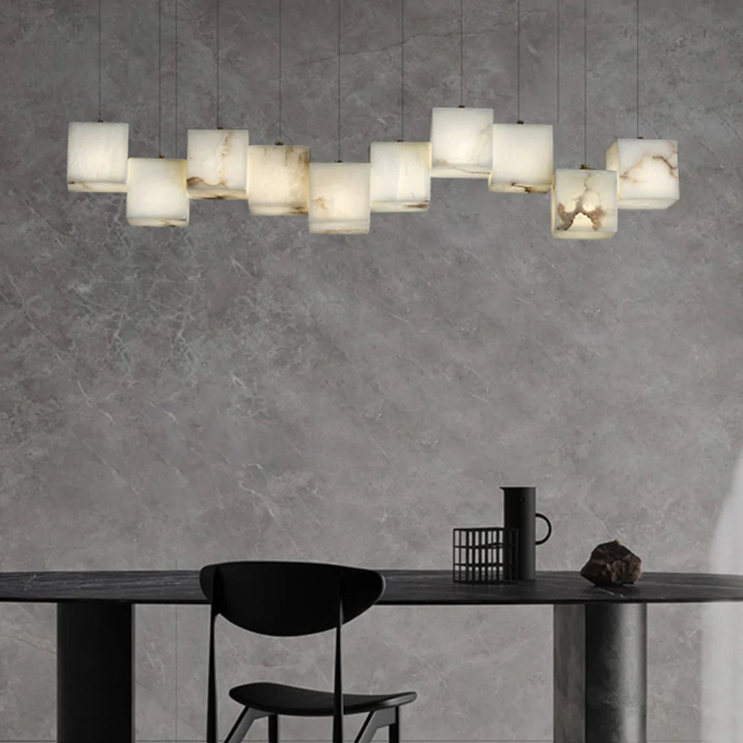 Simple Alabaster Box chandelier - Nuvé