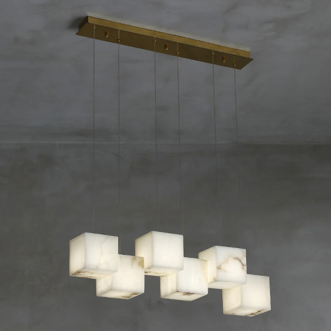 Simple Alabaster Box chandelier - Nuvé