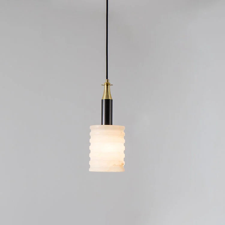 Modern Cylindrical Alabaster Pendant Lamp - Nuvé