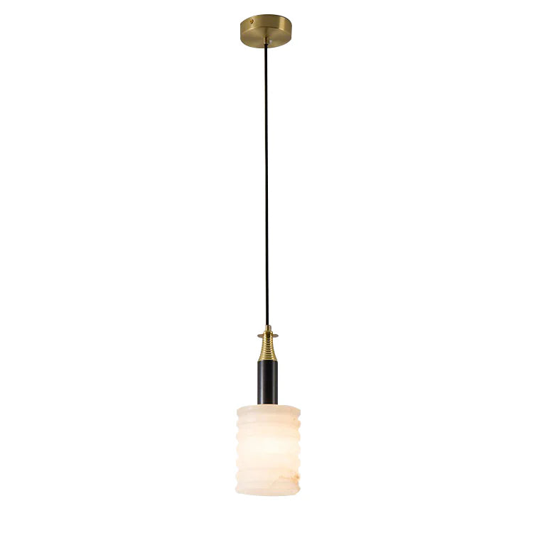 Modern Cylindrical Alabaster Pendant Lamp - Nuvé