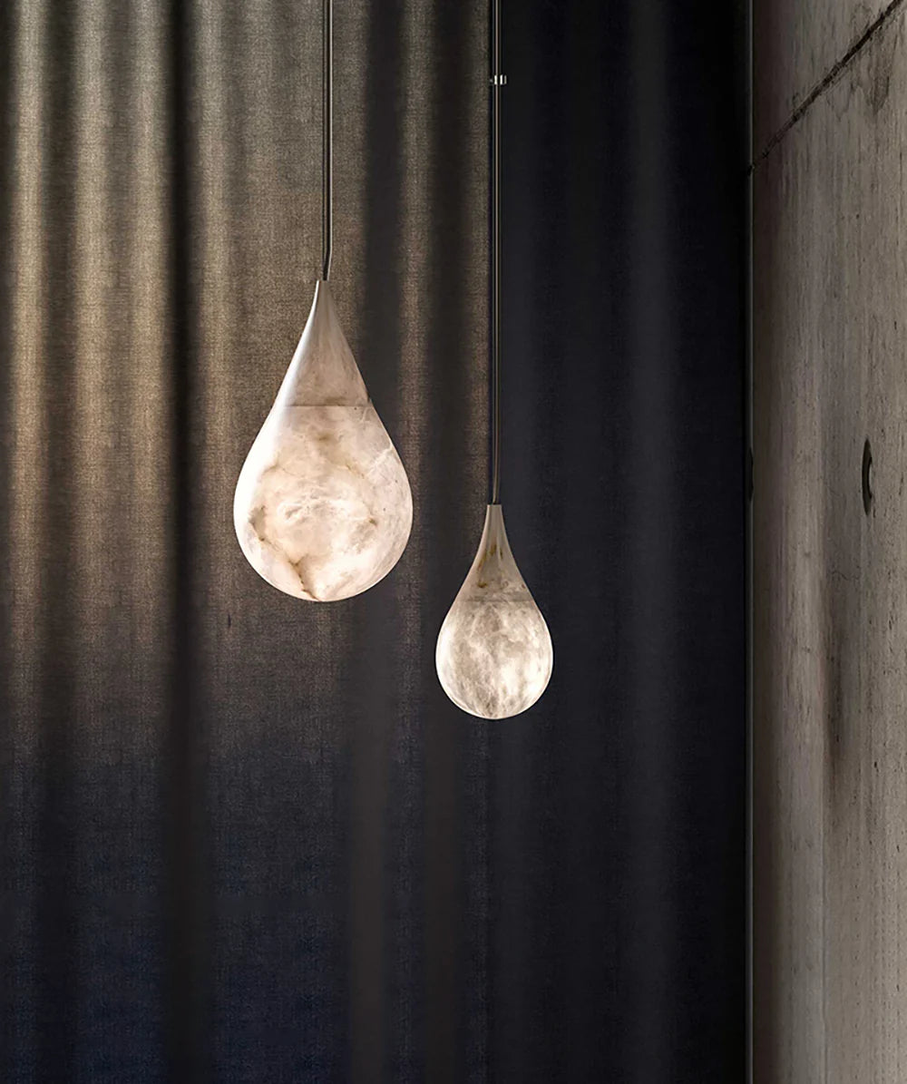 Alabaster White Raindrop Pendant Light - Nuvé