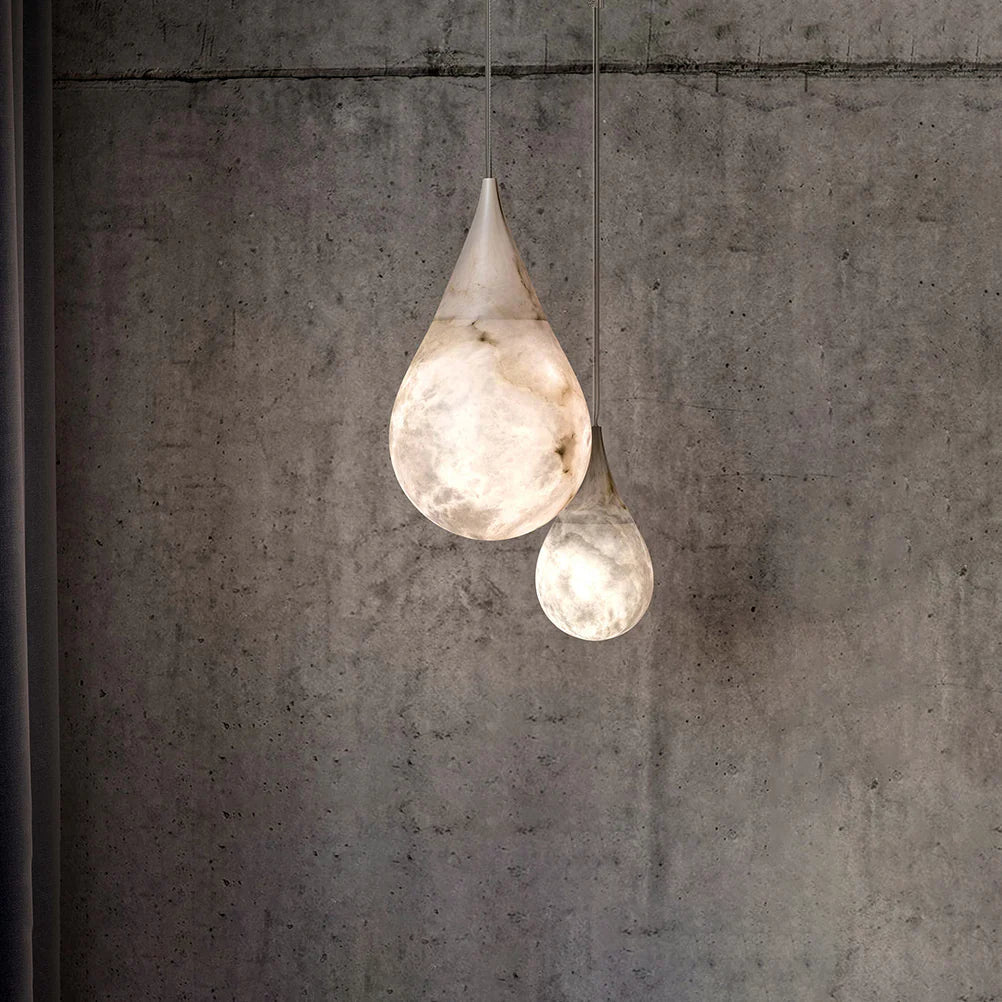 Alabaster White Raindrop Pendant Light - Nuvé